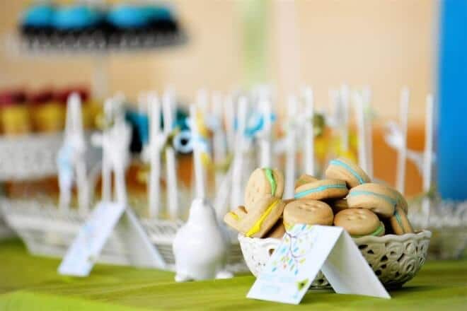 Boys Baptism Party Food Cookies