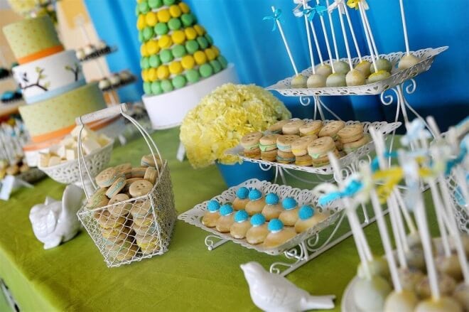 Boys Baptism Party Food table Decorations