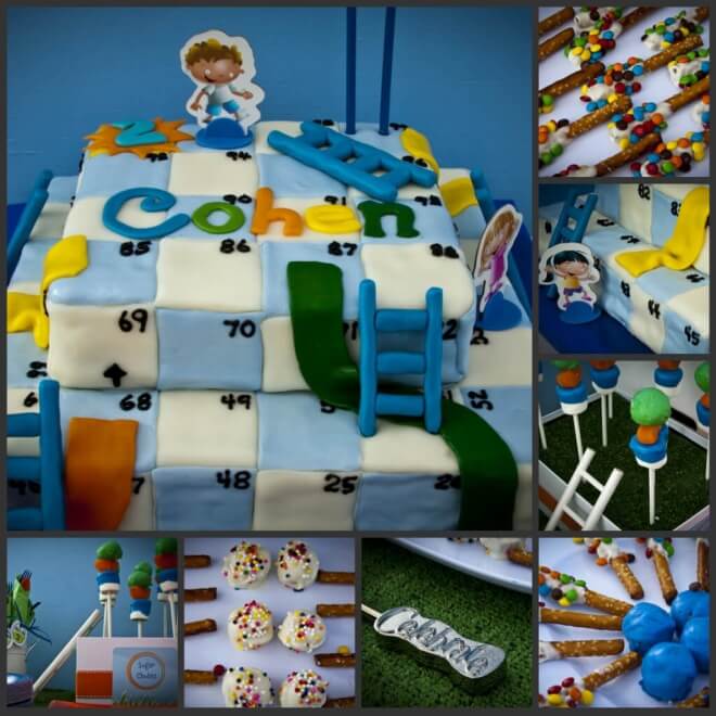 Boys Chutes and Ladders Themed Birthday Cake Party Food