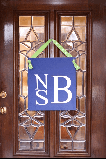 Monogrammed Door Sign for Sing a Long Birthday Party