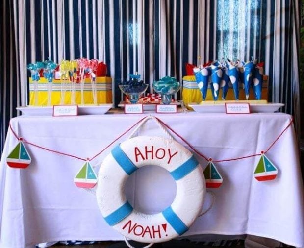 Boys Nautical Birthday Party Dessert Table