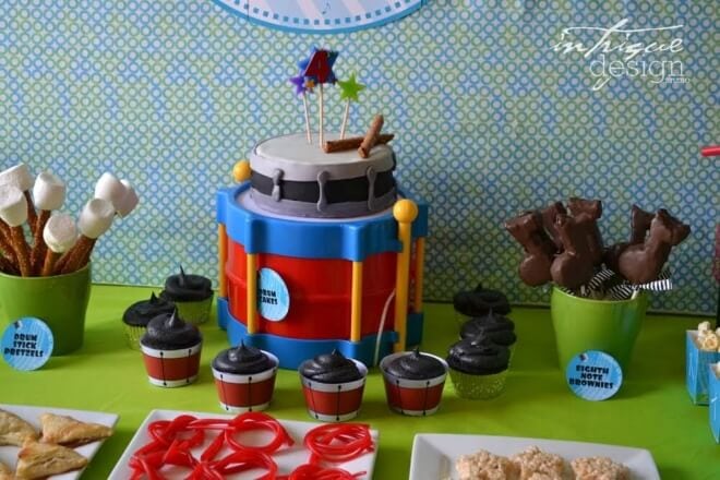 Boys Music Themed Birthday Party Cake Idea