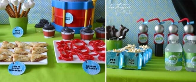 Boys Music Themed Birthday Party Jam Session Party Food Ideas