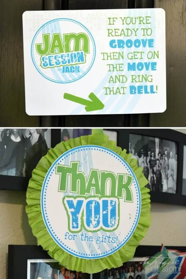 Boys Music Themed Birthday Party Jam Session Welcome Sign