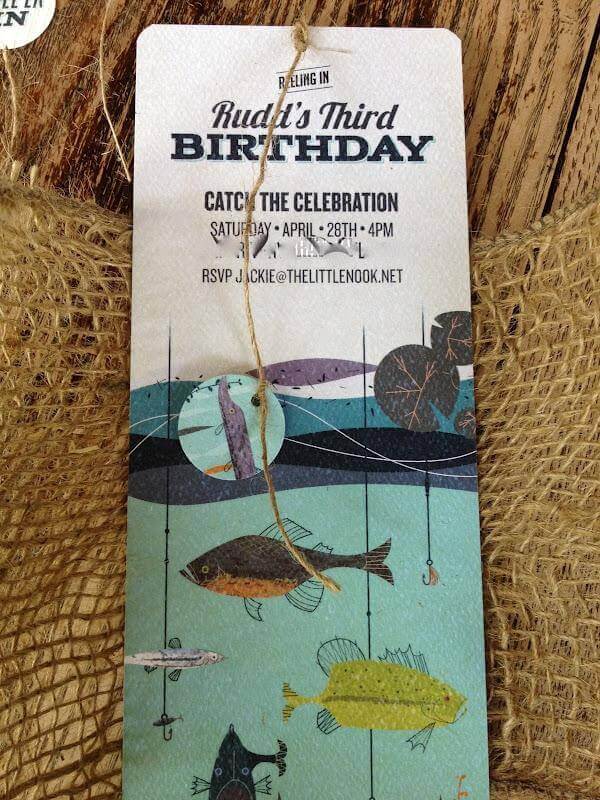 Boys Vintage Fishing Birthday Party Invitations