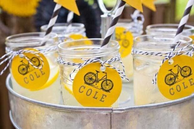 Boys Bicycle Themed Birthday Party Drinks