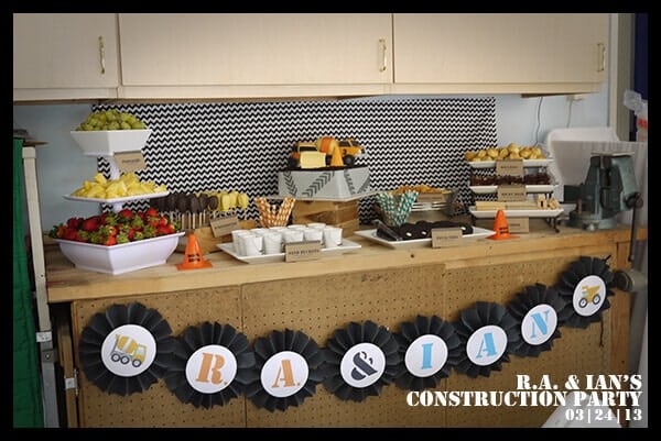 Boys Construction Themed Party Dessert Table Idea