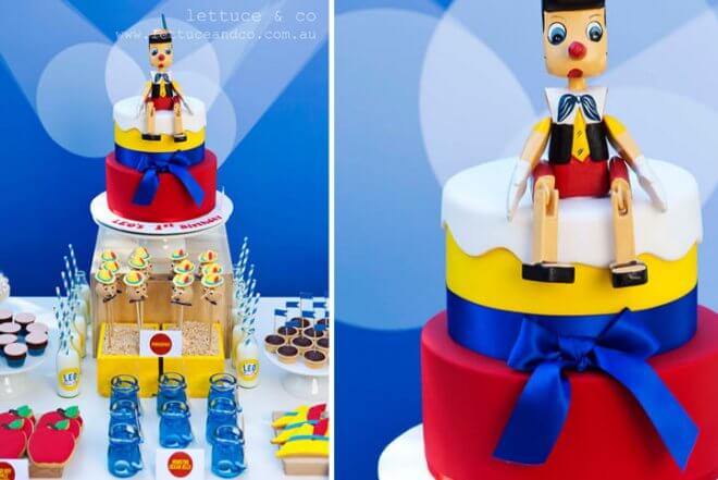 Pinnochio Themed Birthday Party Cake Ideas