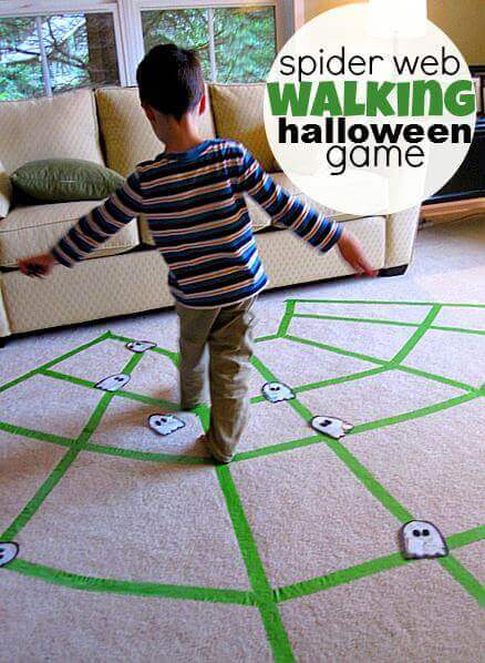 Halloween Party Game Spider Web Walking Game