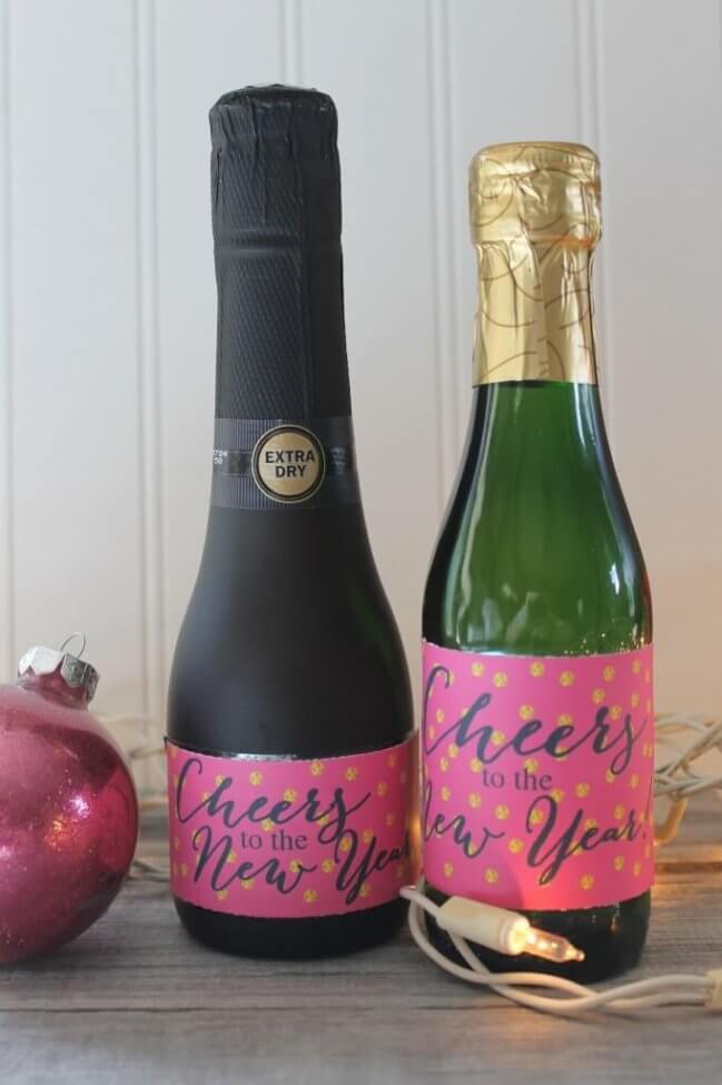 Free New Years Eve Printable Bottle Wraps