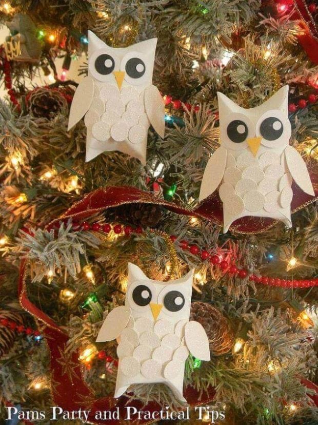 Toilet Paper Roll Crafts Snow Owl