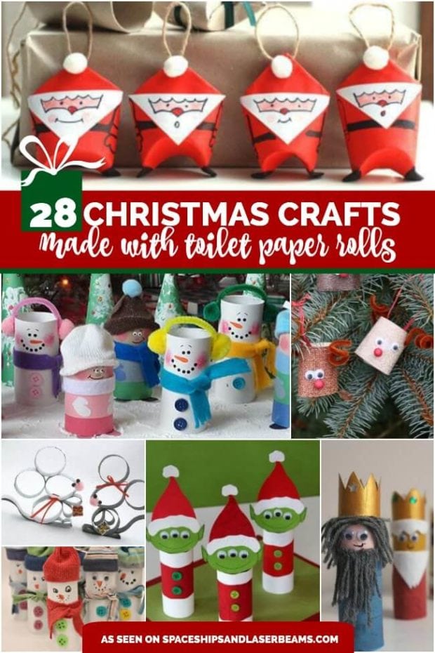 28 Christmas Crafts Made From Toilet Paper Rolls - Spaceships and Laser