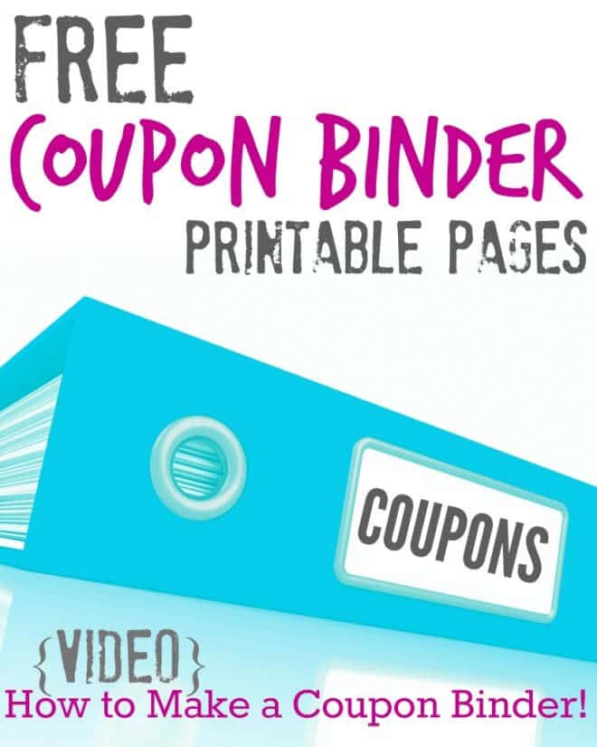 Free Printable Coupon Binder Pages, plus a DIY video