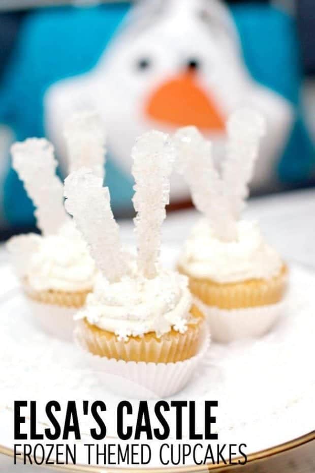 Elsa's Castle Themed Cupcakes for a Frozen Birthday Party