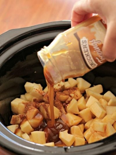 Apple pie dip made in a slow cooker