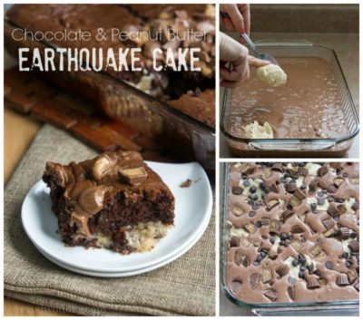 Earthquake cake made with Reese peanut butter cups