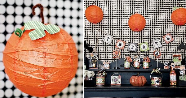 Halloween Craft Project Pumpkin Lantern and banner Ideas