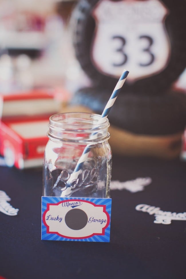 Vintage Car Themed Birthday Party Drink Cup Ideas