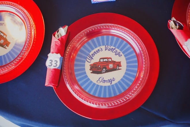 Vintage Car Themed Birthday Party Plate Ideas