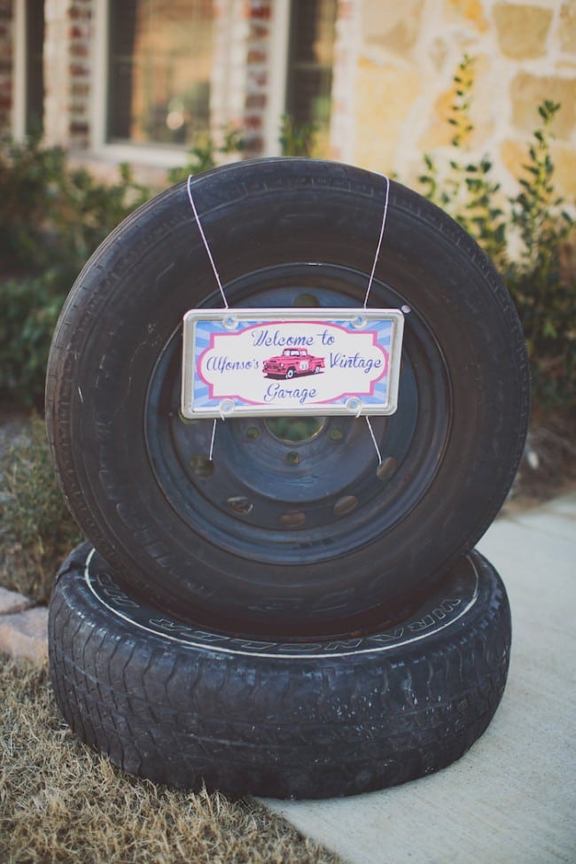 Vintage Car Themed Birthday party Welcome Sign