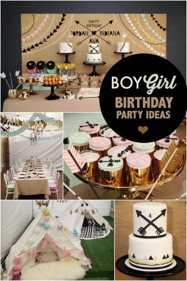 Aztec-Inspired Boy/Girl Sibling Birthday Party | Spaceships and Laser Beams