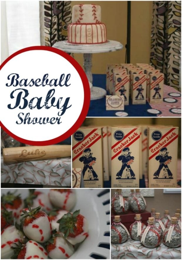 A Boy s Baseball Themed Baby Shower Spaceships and Laser