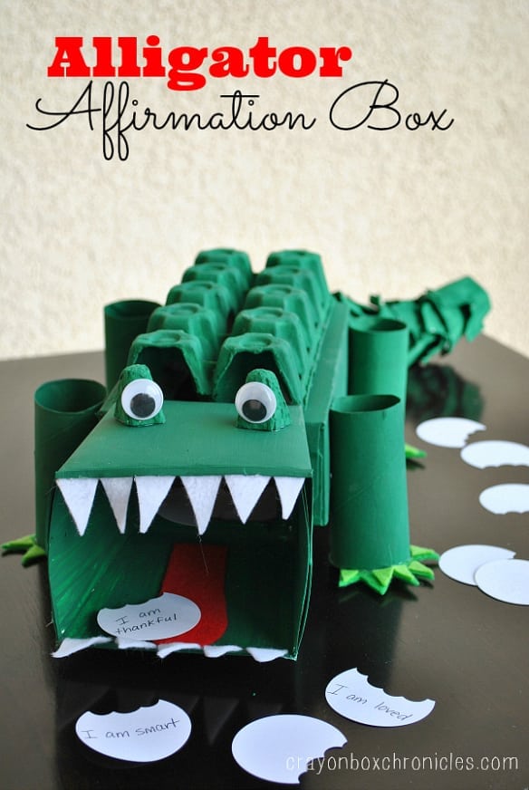 Kid s Project Idea: Alligator Affirmation Box | Spaceships and Laser Beams