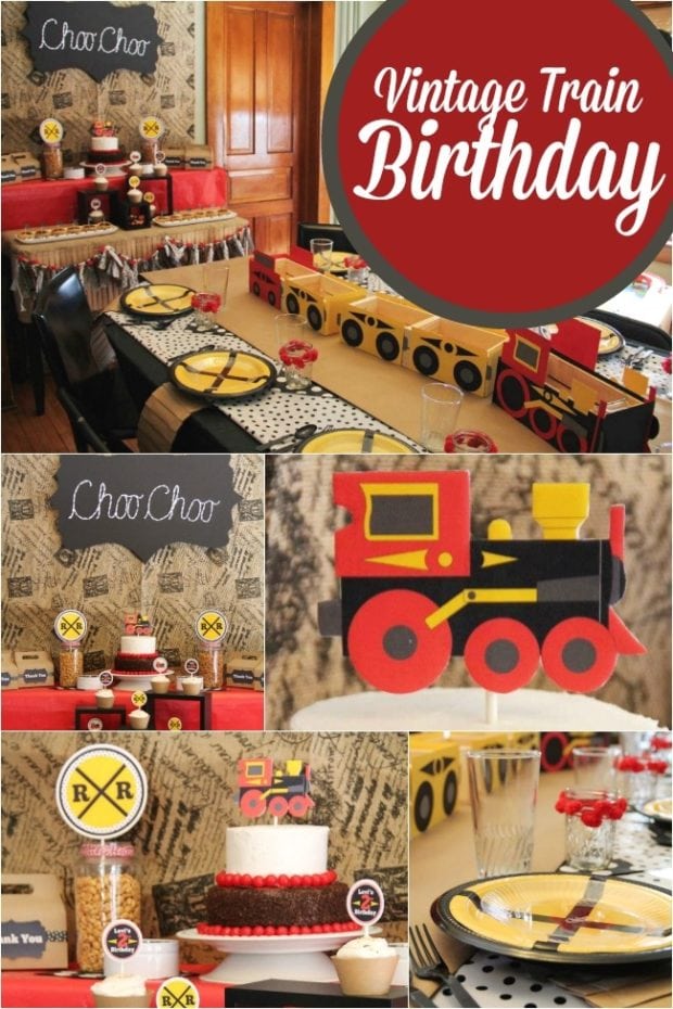 A Choo-Choo Train Themed Boy's 2nd Birthday Party | Spaceships and