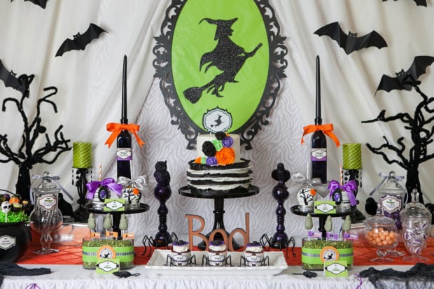 Witch Themed Halloween Party Dessert Table Idea