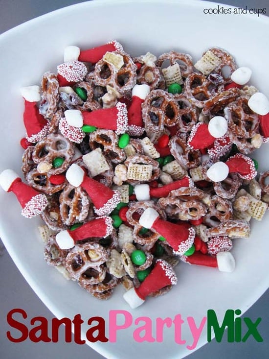 Santa Hat Party Mix is a great Christmas snack