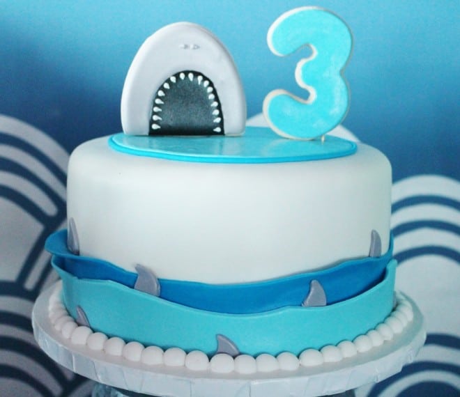 Boys Shark Themed Birthday Party Shark Cake
