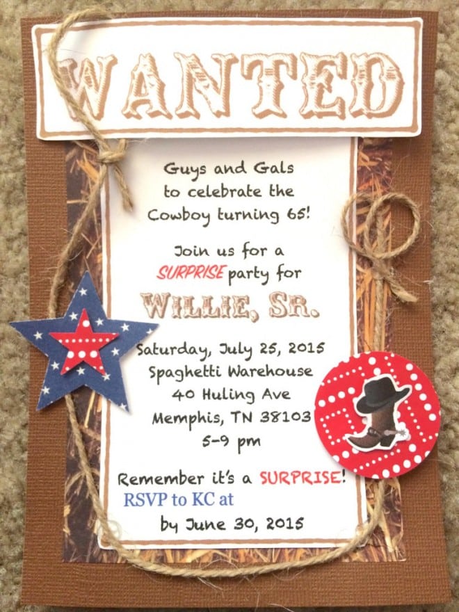 Western Themed Cowboy Birthday Party Invitation