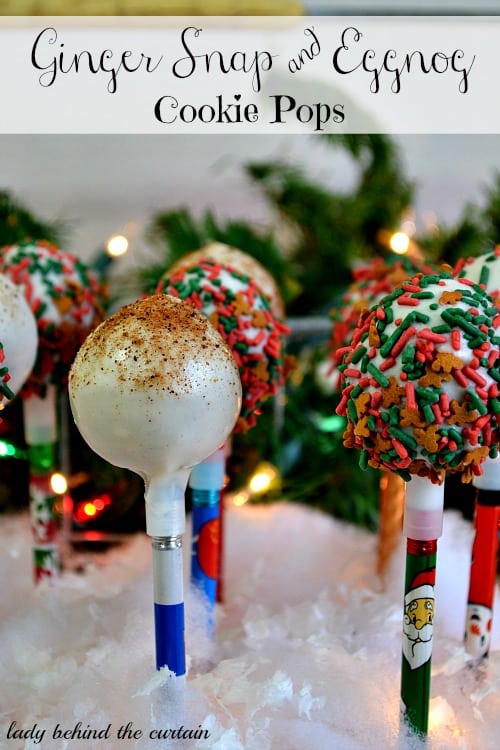 Gingersnap and Eggnog Cookie Pops