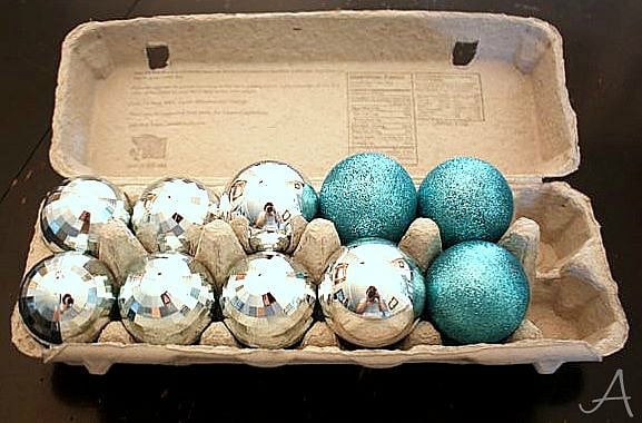Egg Carton Ornament Storage