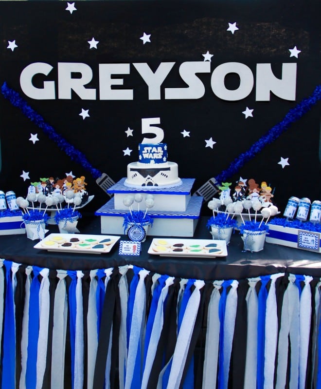 Boys Star Wars Themed Birthday Party Dessert Table Ideas