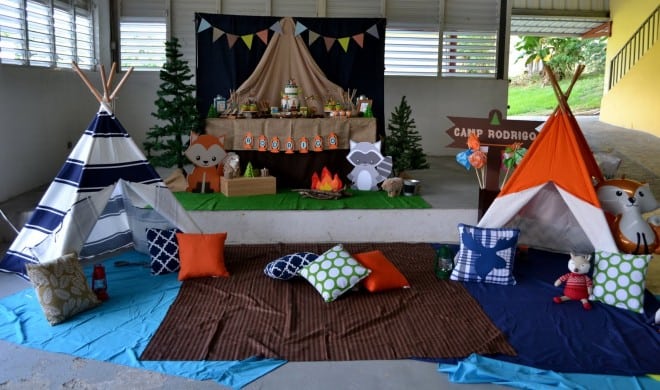 Boys Woodland Themed Party Camping Decorations
