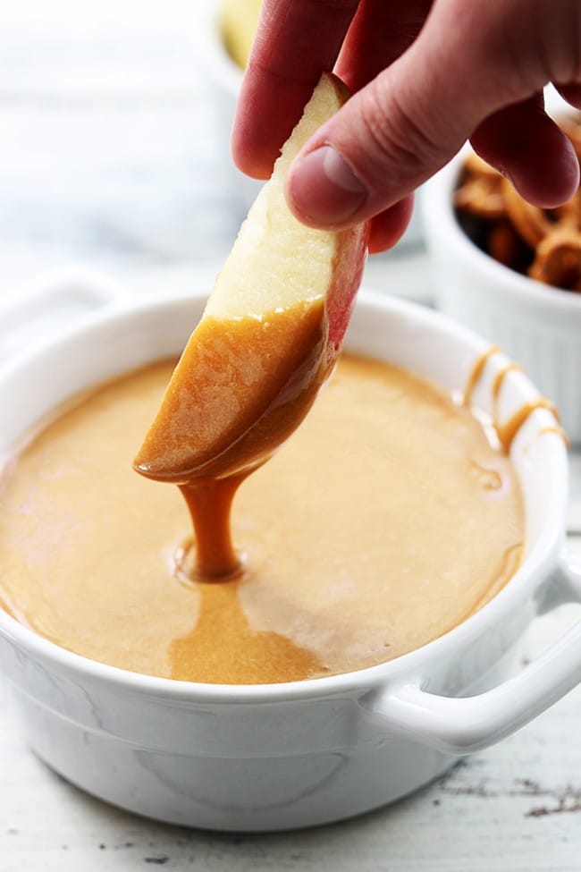 3-ingredient caramel fondue. Did you know you can make dessert in your crock pot?