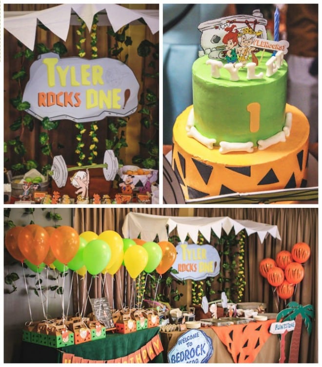 Boy's-1st-Flintstones-Themed-Birthday-Party