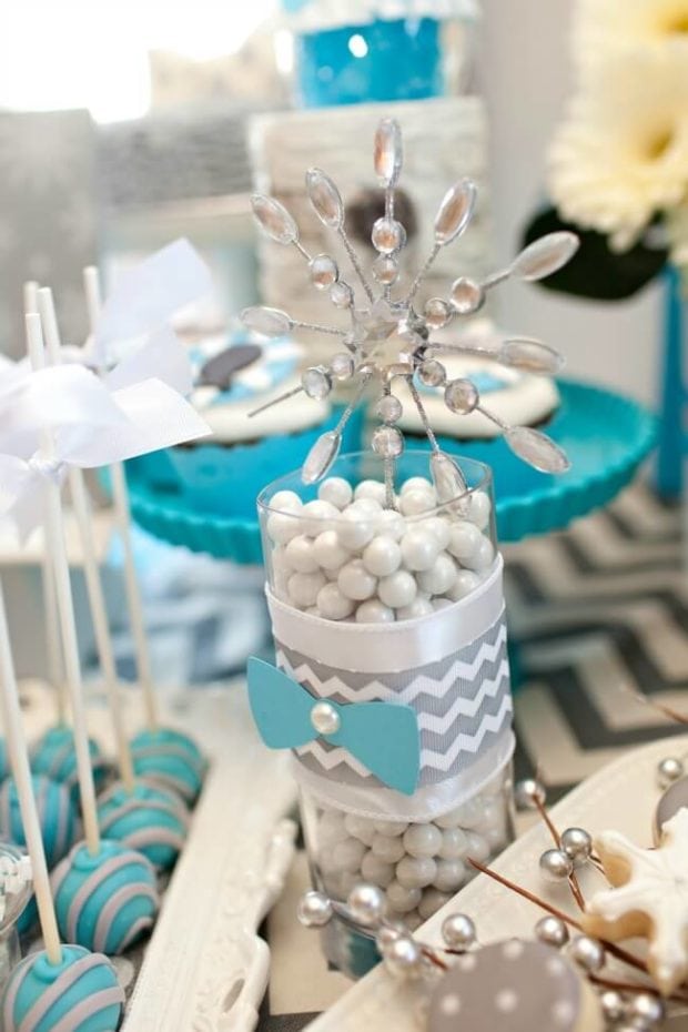 Bow Tie themed birthday party candy ideas