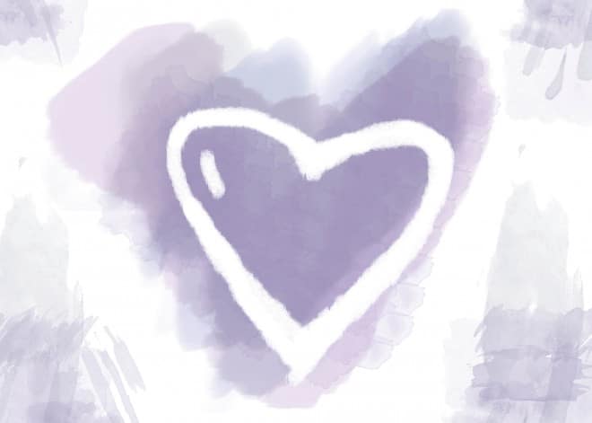 valentine watercolor purple