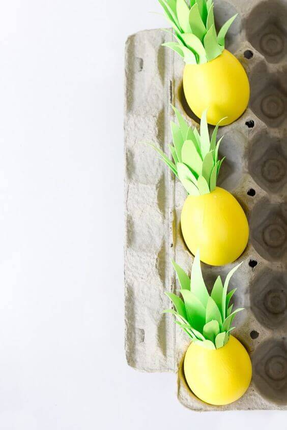 Pineapple-themed Easter eggs