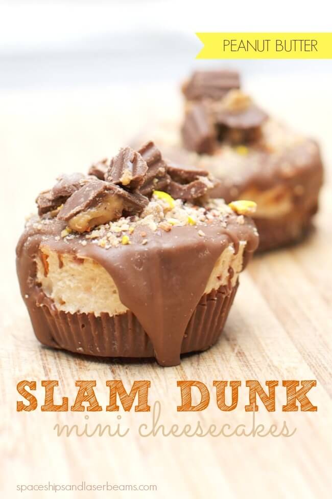 Reese's Peanut Butter Slam Dunk Mini Cheesecakes