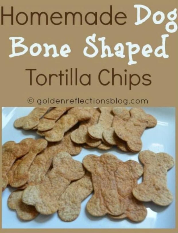 Homemade Dog Bone Shaped Tortilla Chips