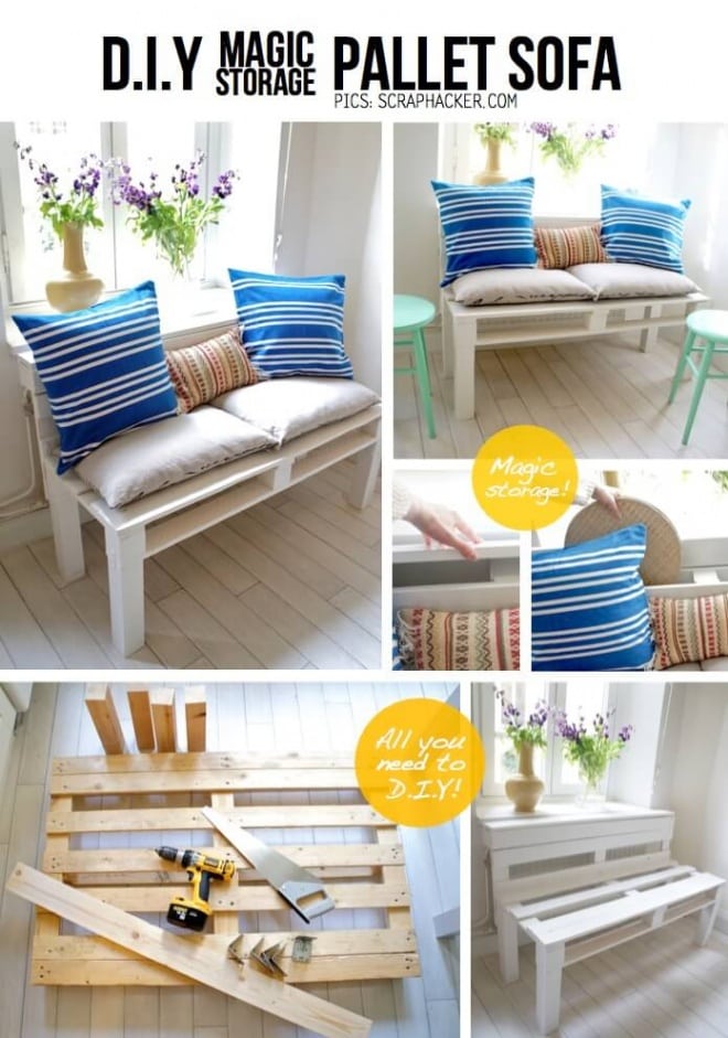 You can make a sofa! All you need is a pallet and a few tools!