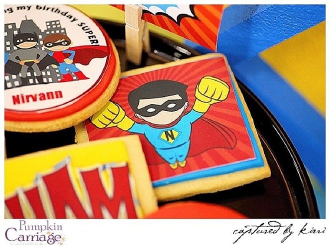 Superhero Themed Birthday Party Cookie ideas
