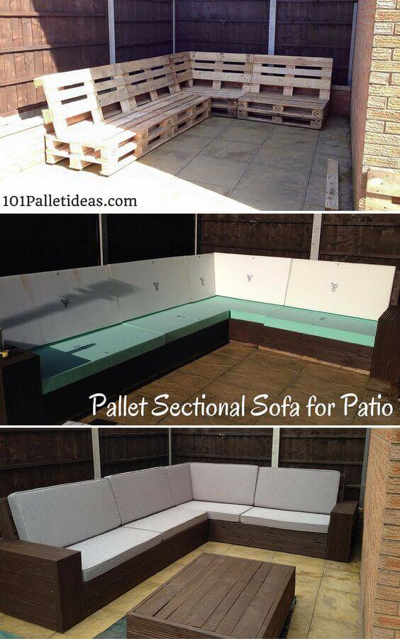 DIY Pallet Sectional for Patio