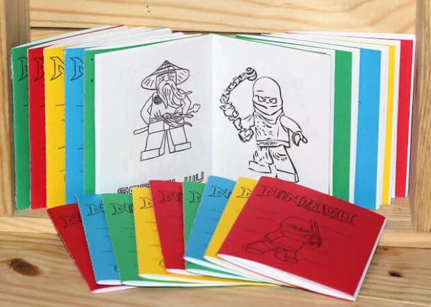 DIY Lego Ninjago Coloring Book Favors will make sure your guests leave with fond memories.