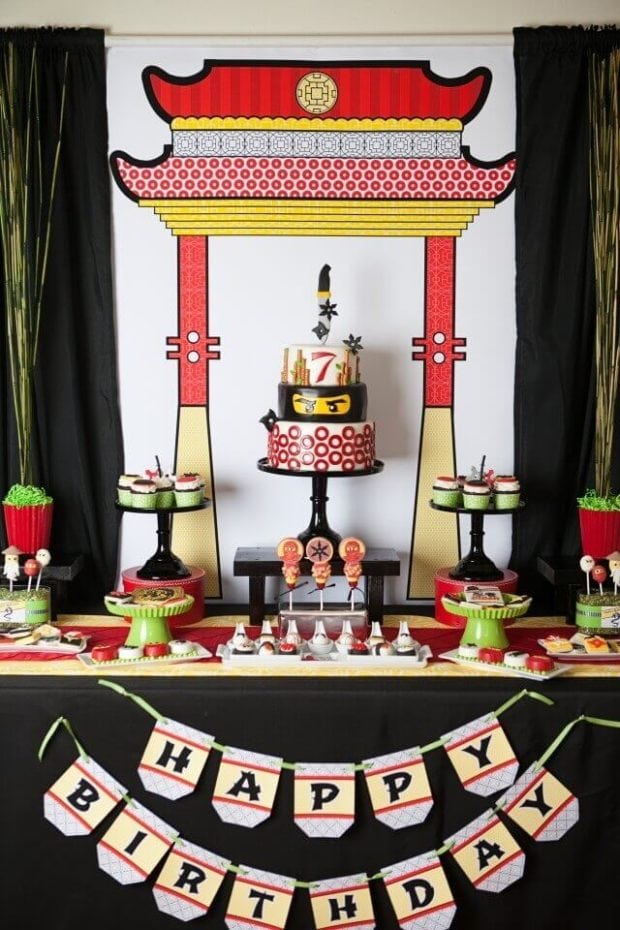 This amazing Lego Ninjago Inspired Dessert Table is loaded with tasty treats