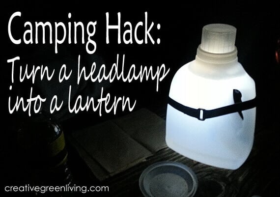 Use a clear plastic bottle and a headlamp to create a quick, bright lantern.
