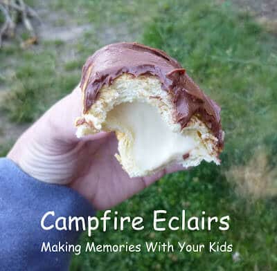 Campfire eclairs are delicious tasty campfire treats!